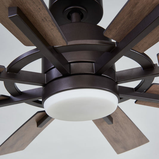 Parrot Uncle 60 Farmhouse Integrated LED Windmill Ceiling Fan with Light and Remote